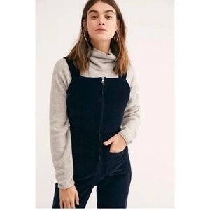 Free People Navy Blue Luna Cord One Piece jumpsuit